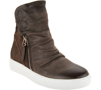 Miz Mooz High-Top Leather Zip-up Sneakers - Lavinia - A296796