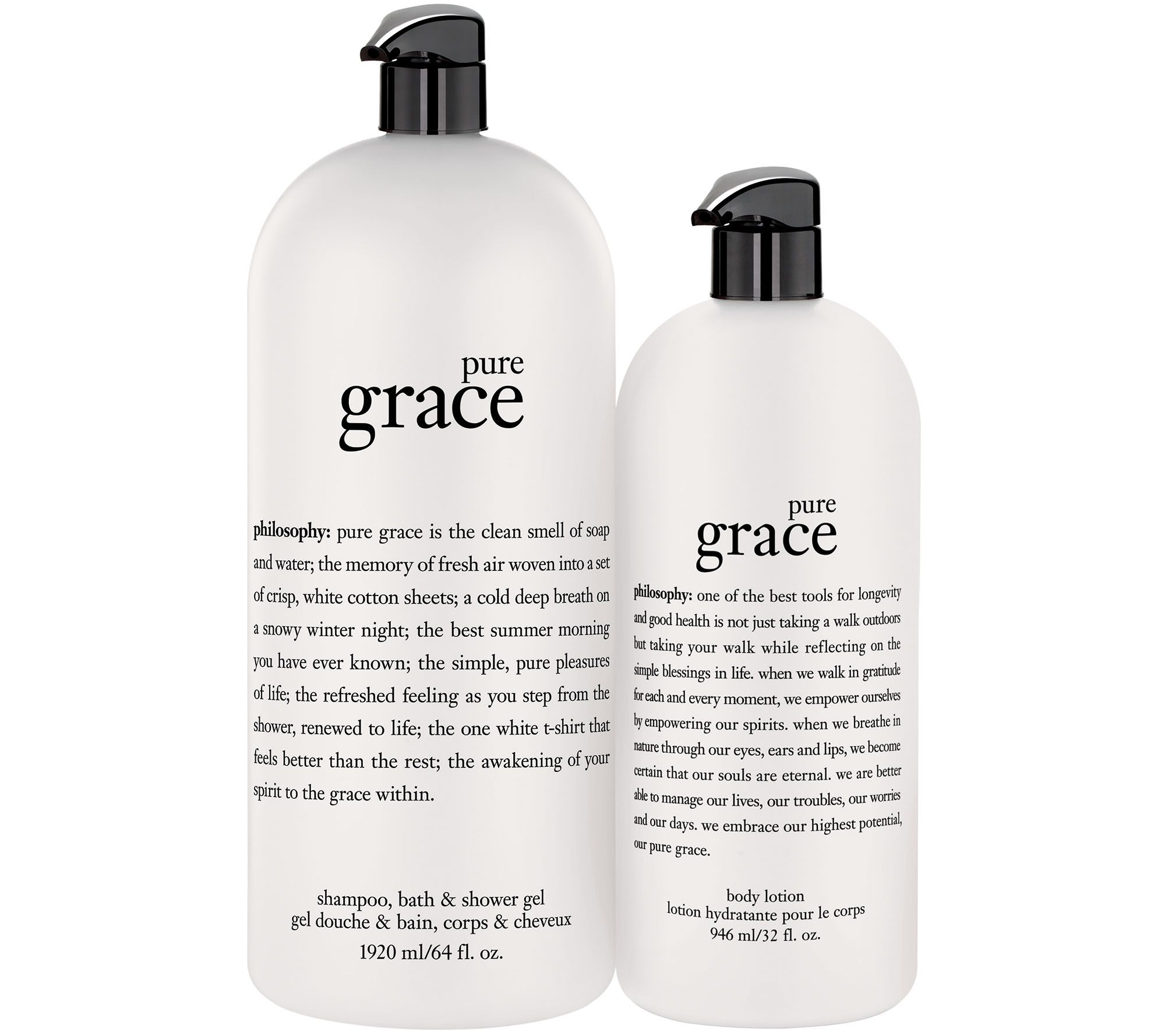 philosophy grace lotion gel pure shower duo mega body qvc