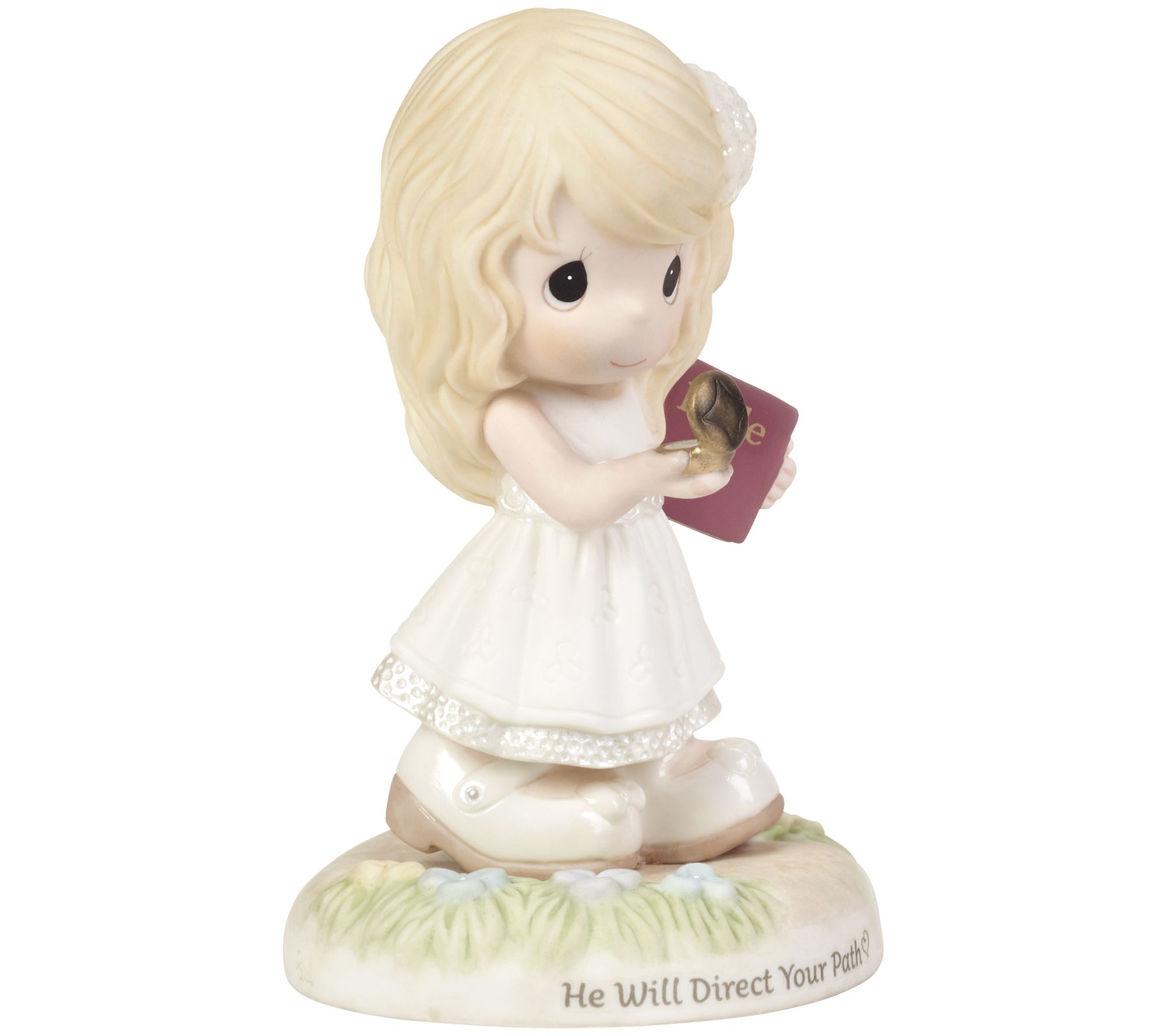 Precious Moments Confirmation Girl Holding Compass Figurine Qvc