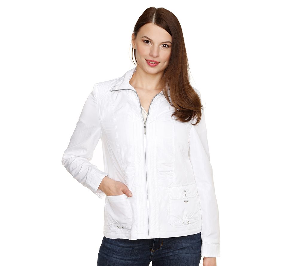 CENTIGRADE leichte Jacke Stehkragen Reißverschluss Crash-Optik