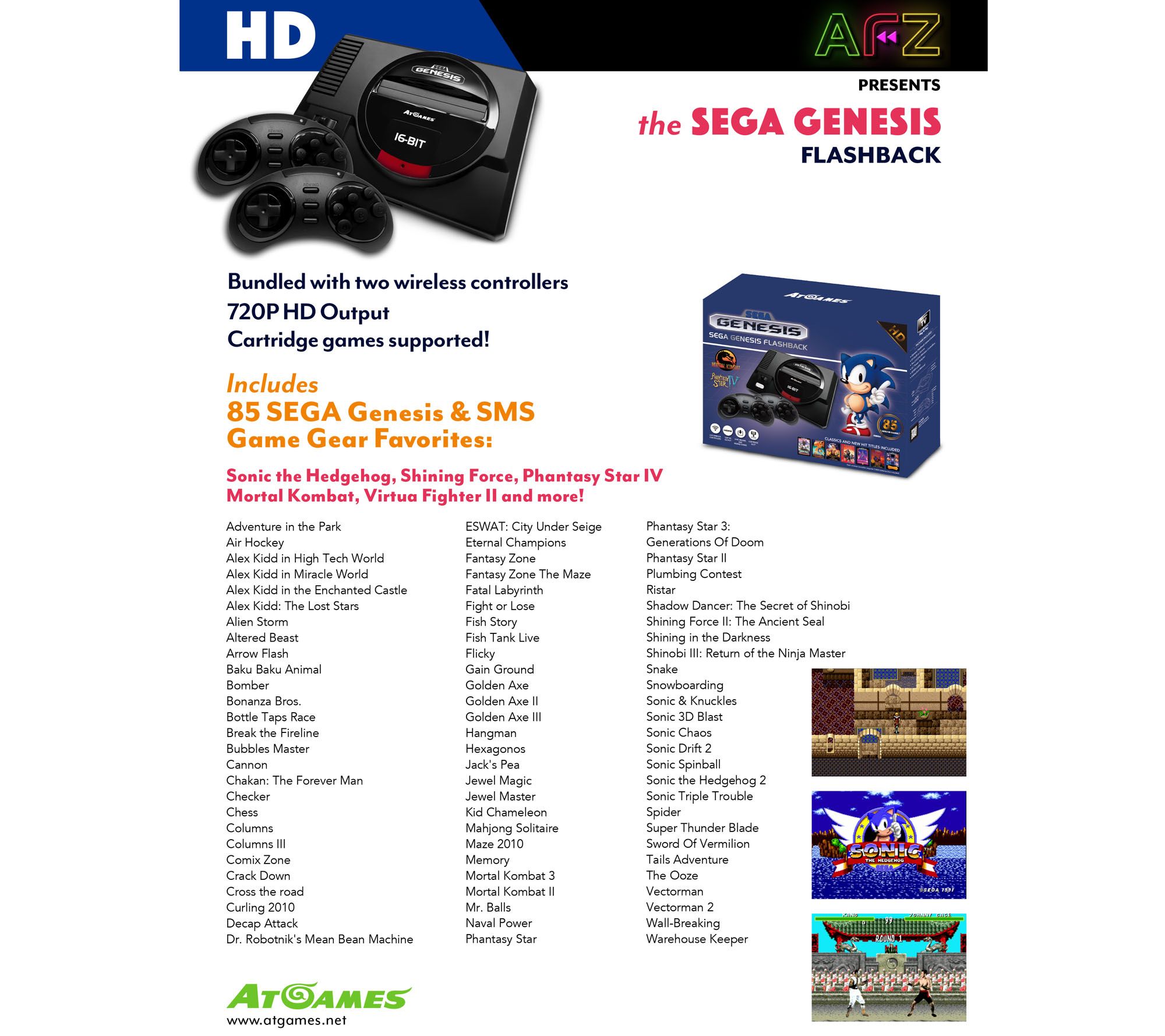 Sega Genesis Flashback Hd Console With Games And Controllers Qvc