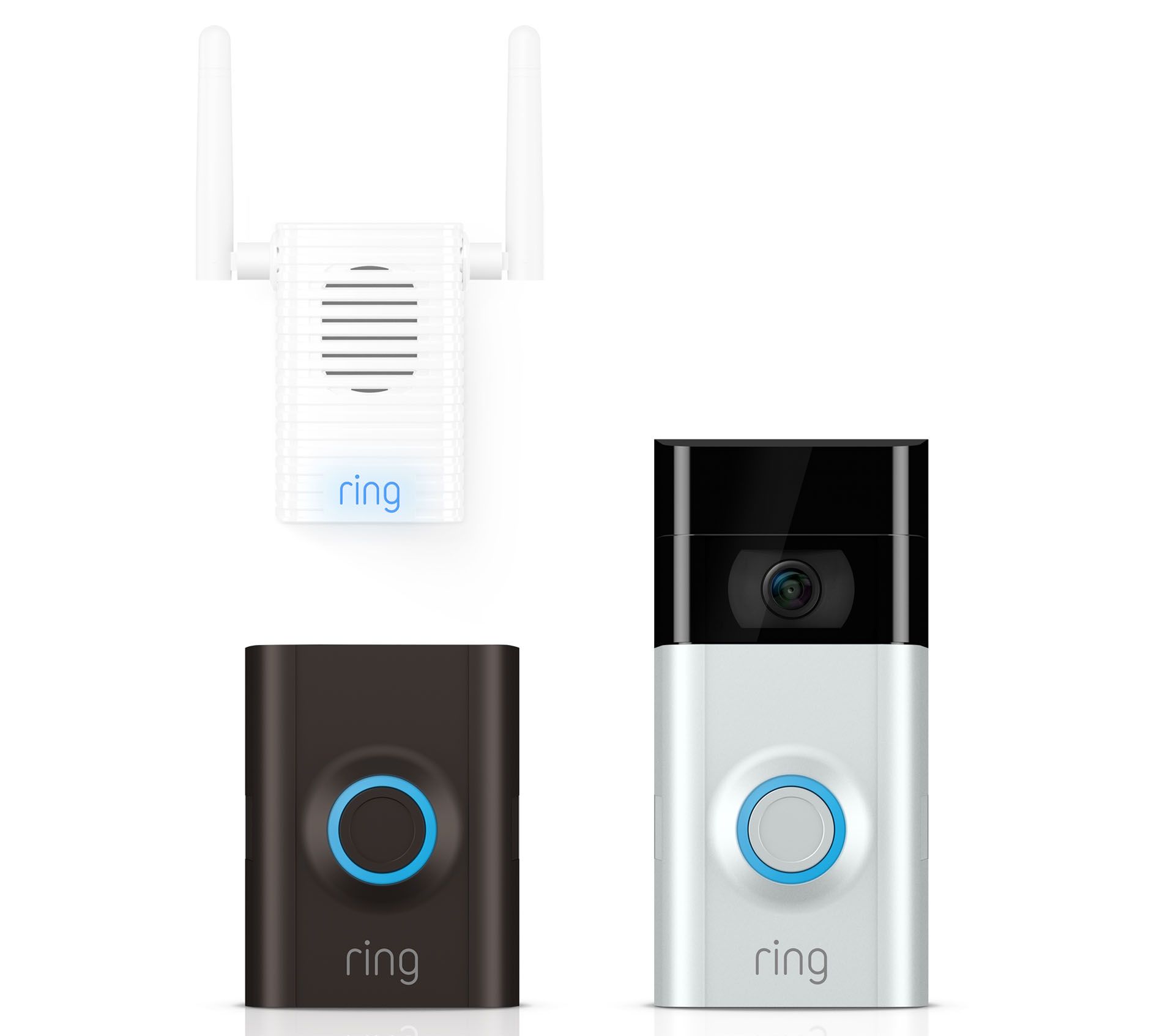 Ring Video Doorbell 2 w/ Chime Pro, 3 