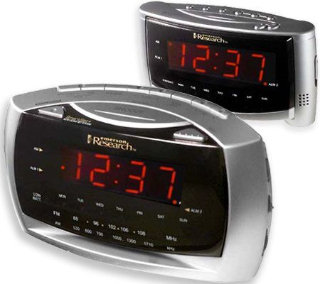 clock emerson radio smartset alarm bonus fm am qvc
