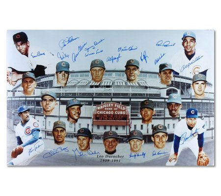 autographed cubs 20x30 1969 chicago team qvc