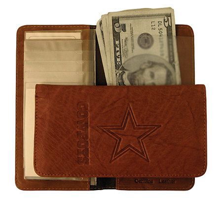 checkbook nfl embossed cowboys dallas qvc