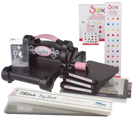 sizzix shot machine die cut emboss adhesive paper qvc