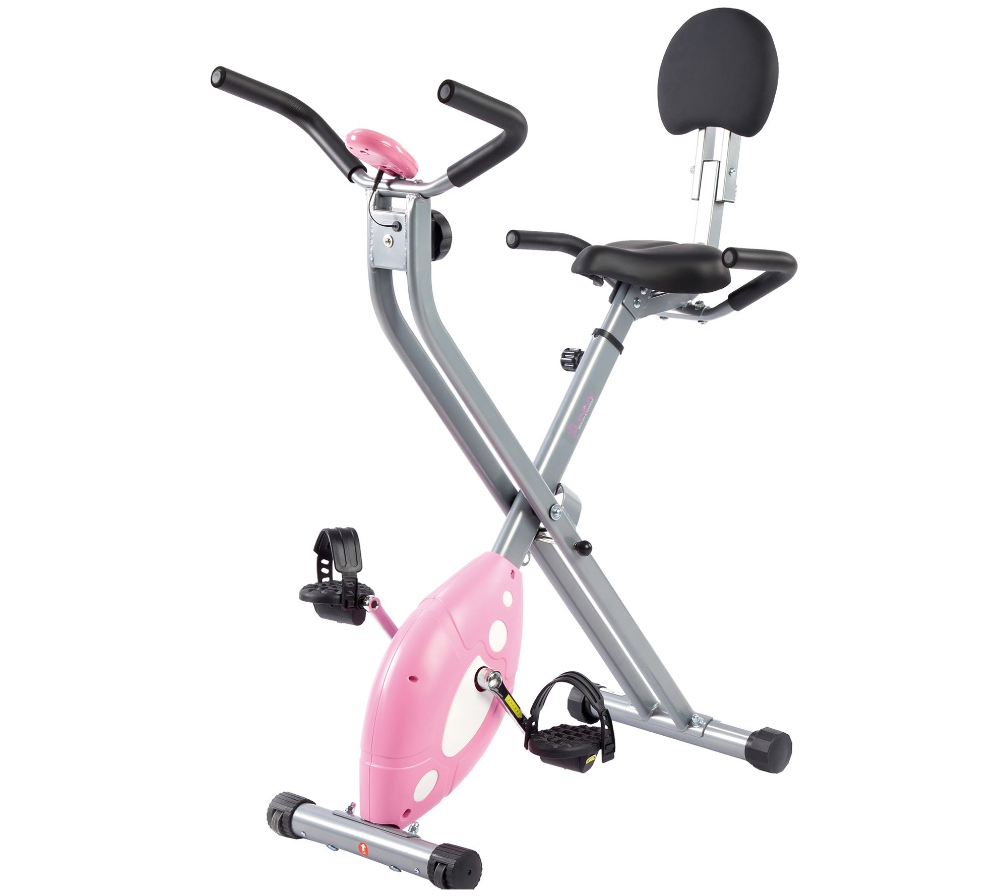 pink folding exercise bike