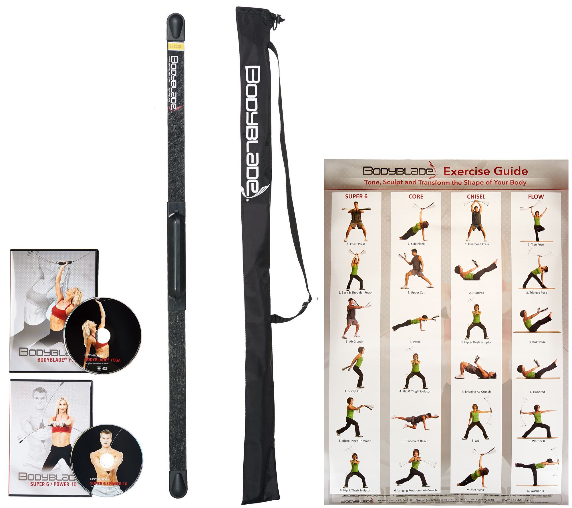 bodyblade flow fit dvds carrying chart bag kit wall qvc