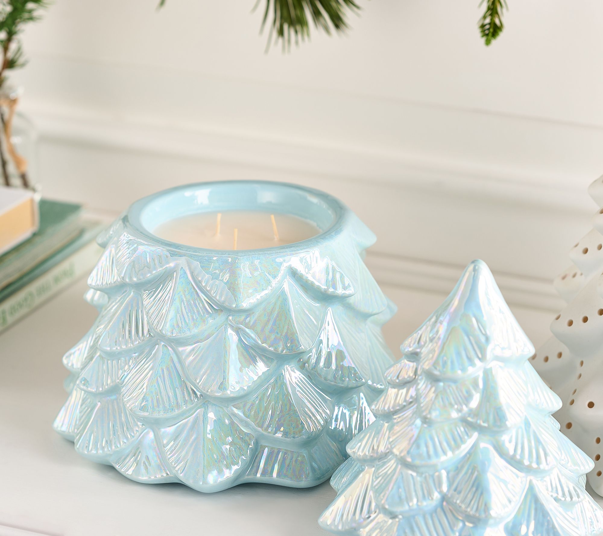 As Is HomeWorx By Slatkin Co 14oz Filled Icy Blue Iridescent Tree