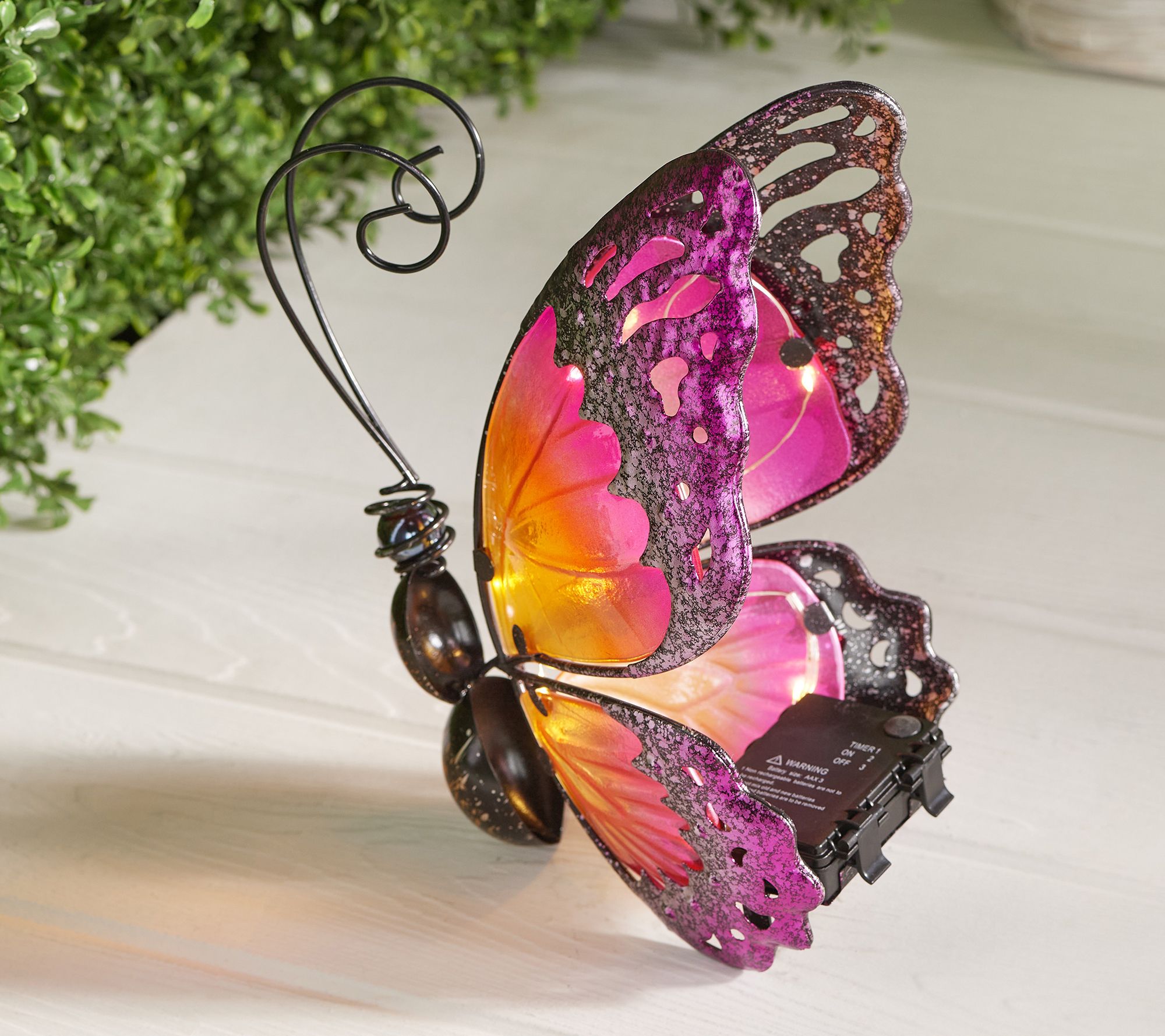 As Is Indoor Outdoor Illuminated Decorative Butterfly Qvc