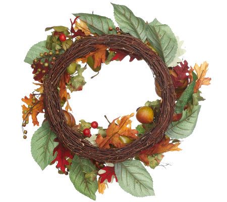 Hydrangea And Fruit 20 Wreath By Valerie QVC