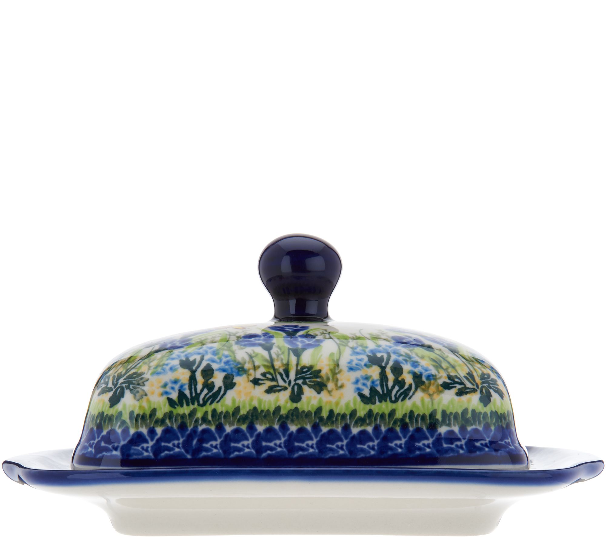 Lidia S Polish Pottery Wide Butter Dish Qvc