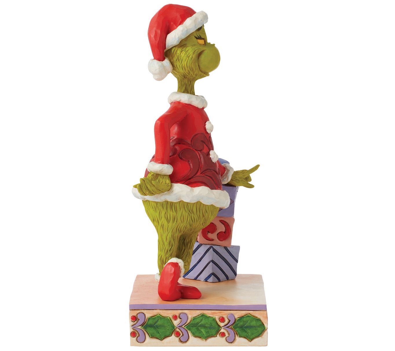 Grinch By Jim Shore Grinch Leaning On Gifts Qvc