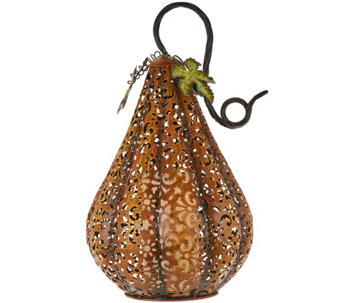 15.5" Lit Punched Metal Gourd by Home Reflections - H212815