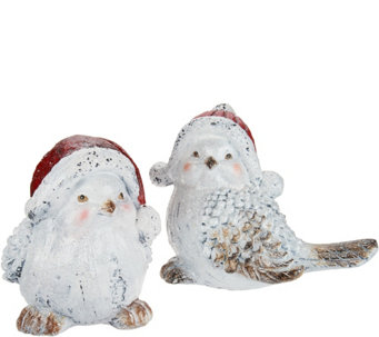 Plow & Hearth Set of 2 Indoor/Outdoor Oversized Christmas Birds - H211617