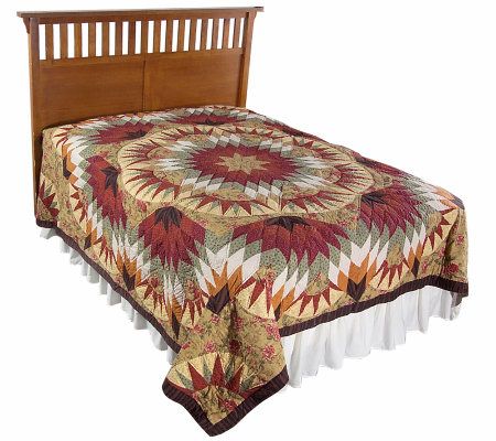 Country Living Kentucky Waltz 100% Cotton Burgundy Twin Size Quilt ...
