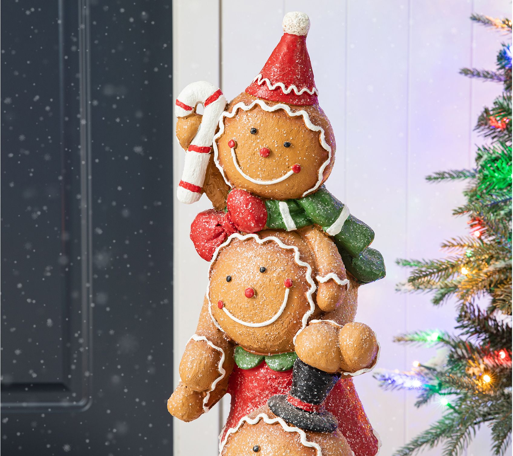 Glitzhome 29 Christmas Stacked Gingerbread ManPorch Decor QVC