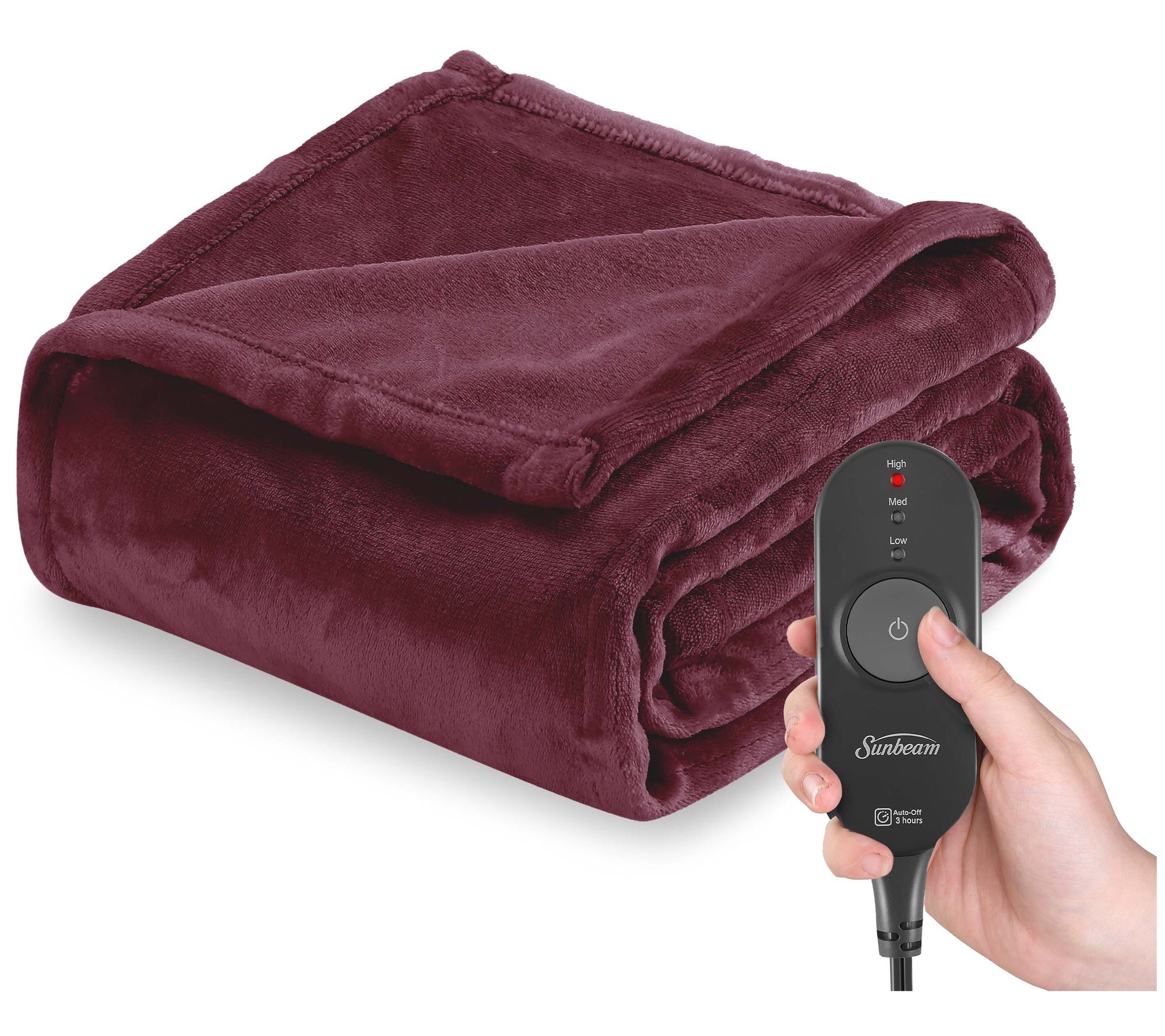 Sunbeam Nordic Velvet Heated Throw Electric Blanket Qvc