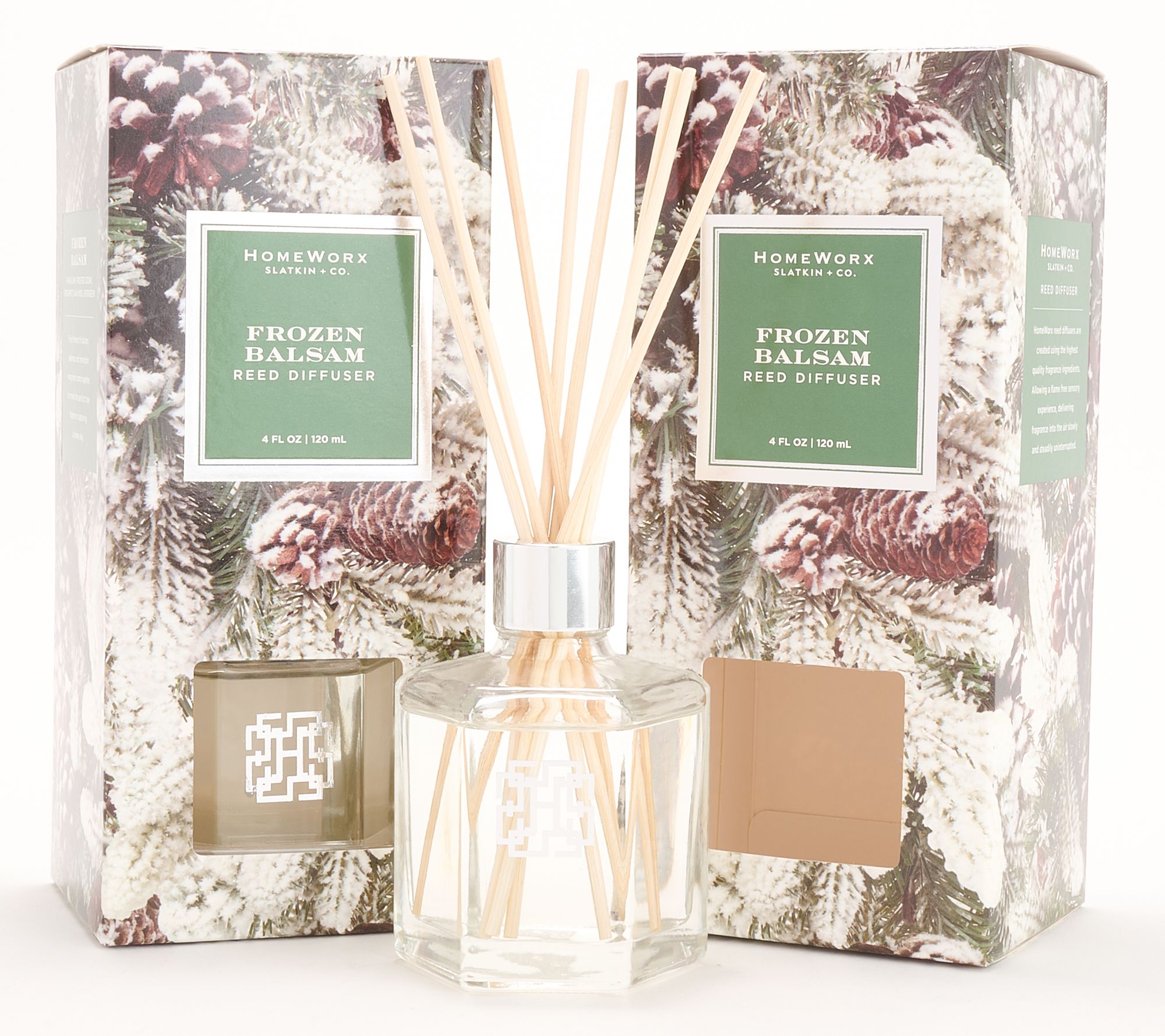 As Is HomeWorx By Slatkin Co Frozen Balsam Reed Diffusers QVC