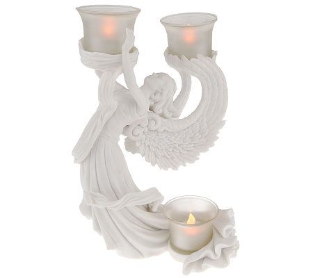 Mark Klaus Angel Candle Holder W 3 Batteryoperated Tealights - Qvc.com