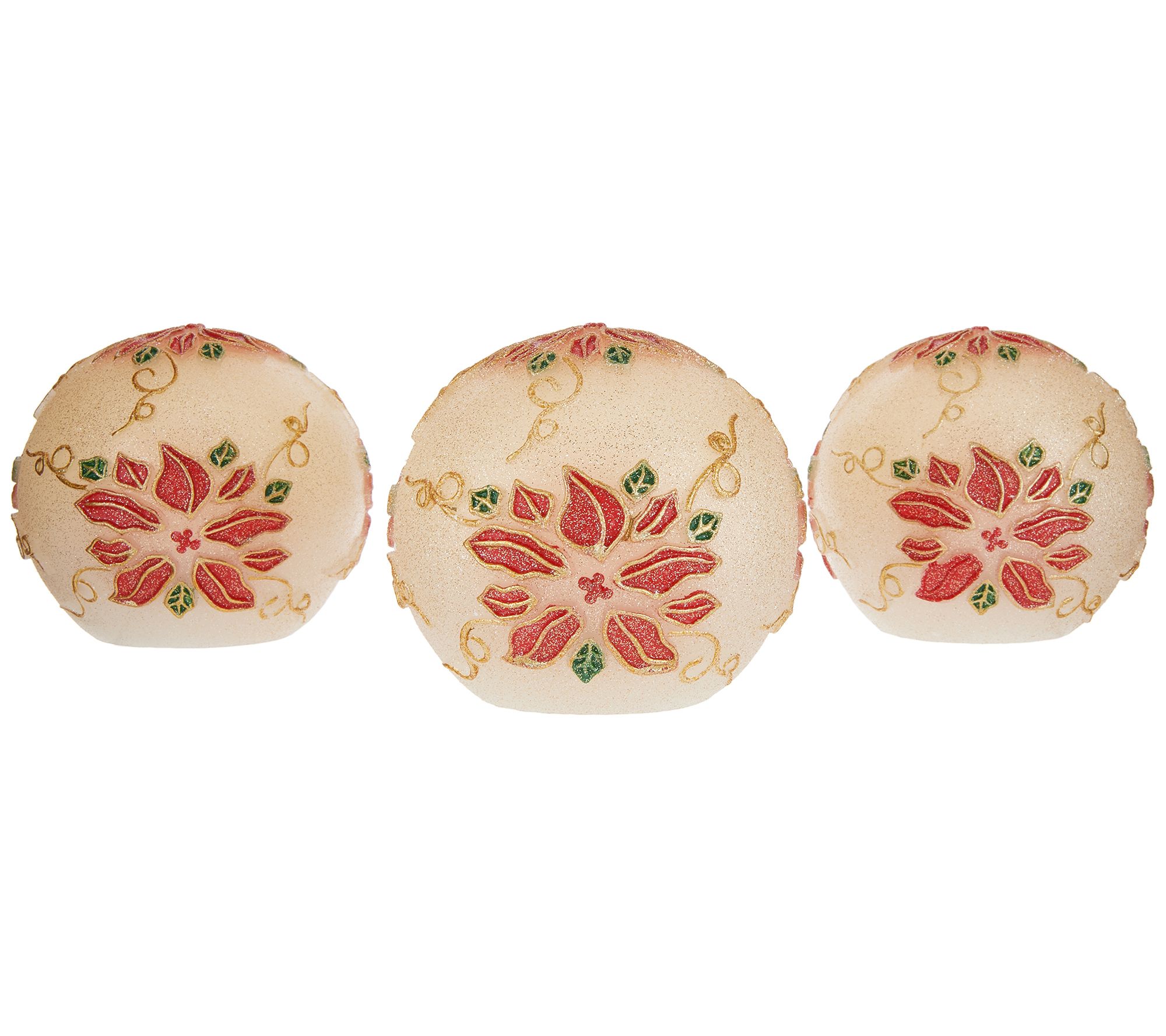 Set Of 3 Illuminated 5 Wax Spheres By Valerie By Valerie QVC