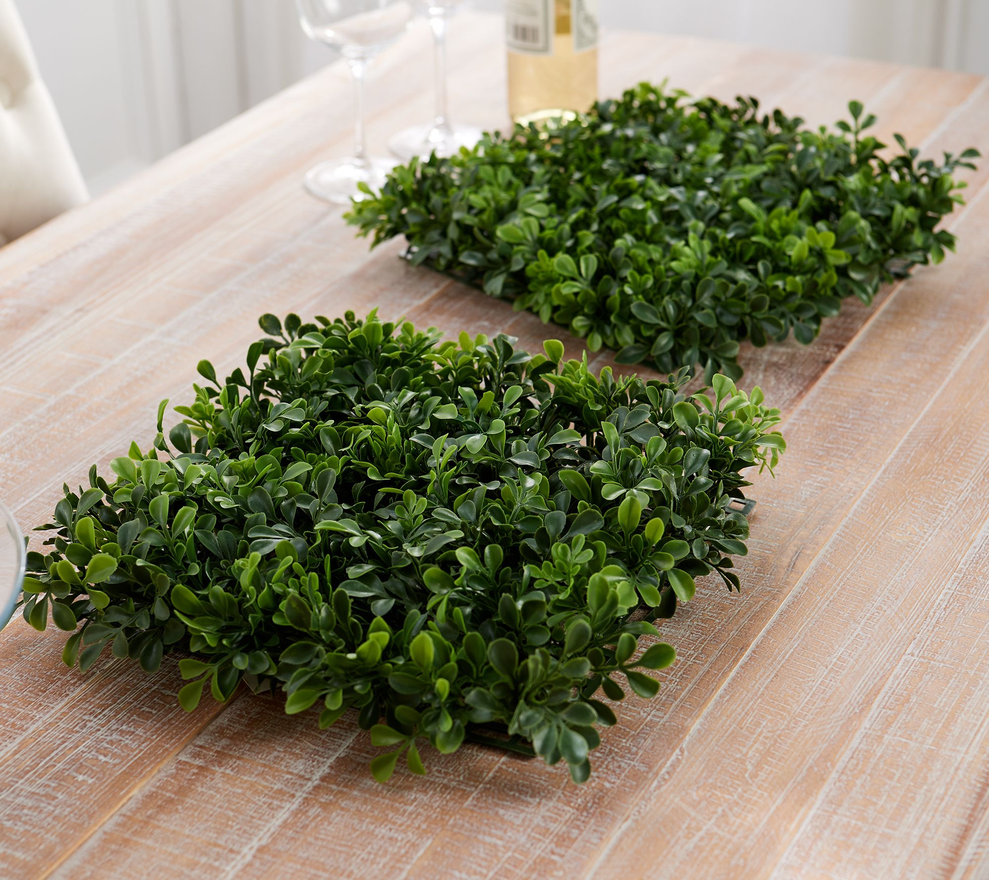 As Is S Indoor Outdoor X Faux Boxwood Mats By Valerie Qvc