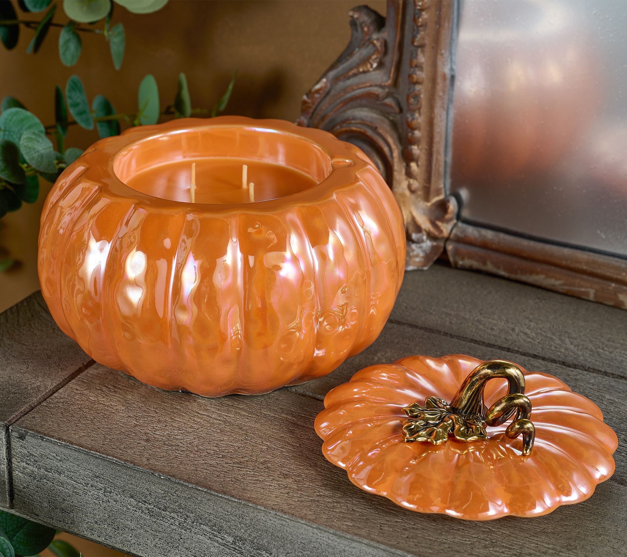 Homeworx By Slatkin Co Oz Iridescent Pumpkin Harvest Leaves Candle