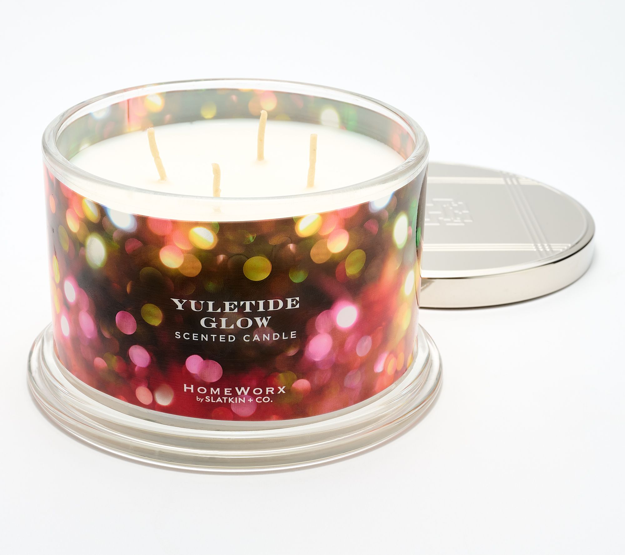 As Is HomeWorx By Slatkin Co Yuletide Glow 18oz Candle QVC