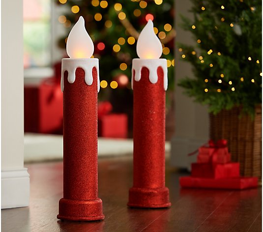 Christmas Red Blow Mold Candle Mr