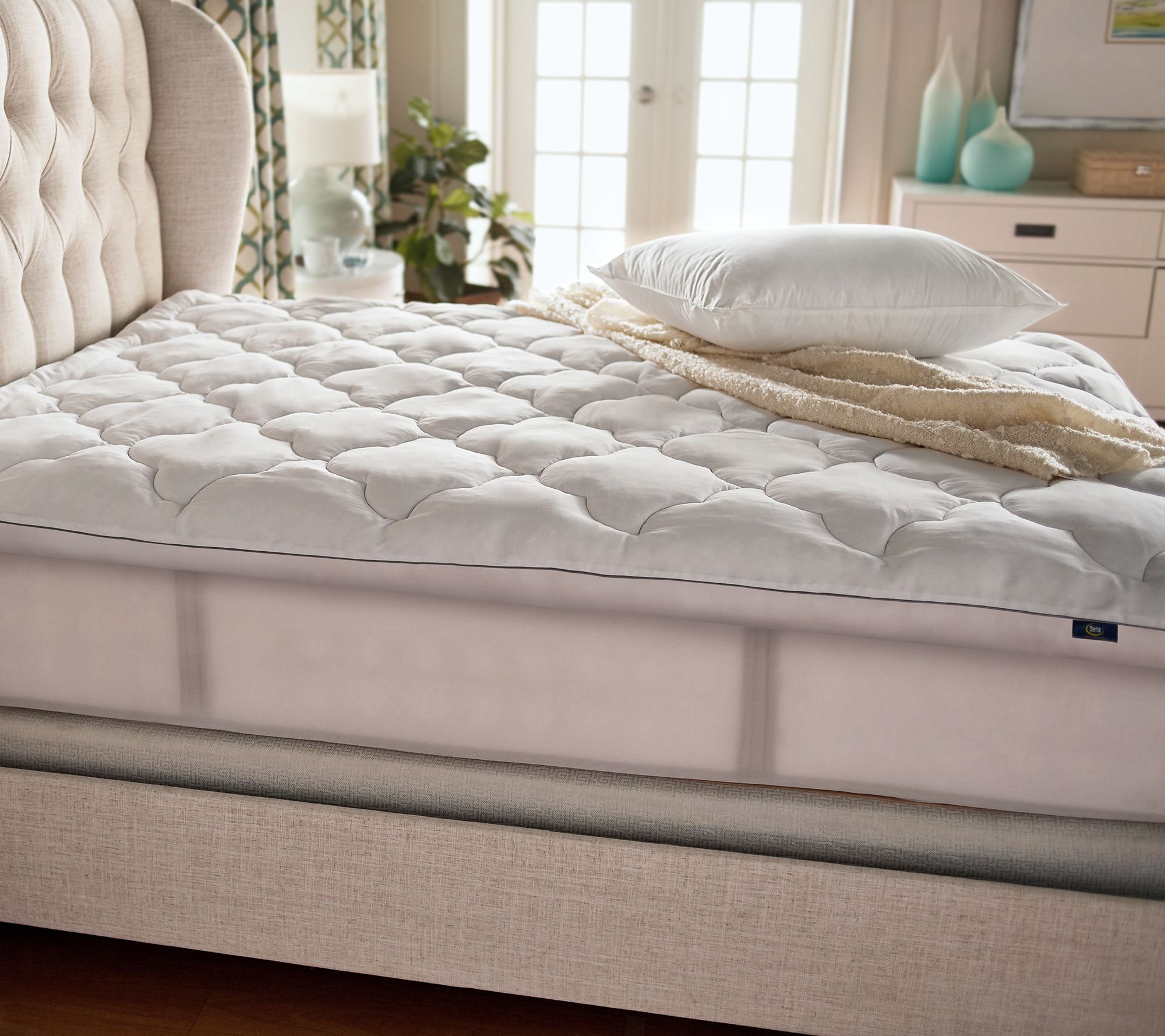 Qvc Serta Perfect Sleeper Luxury Mattress Topper With Scotchgard