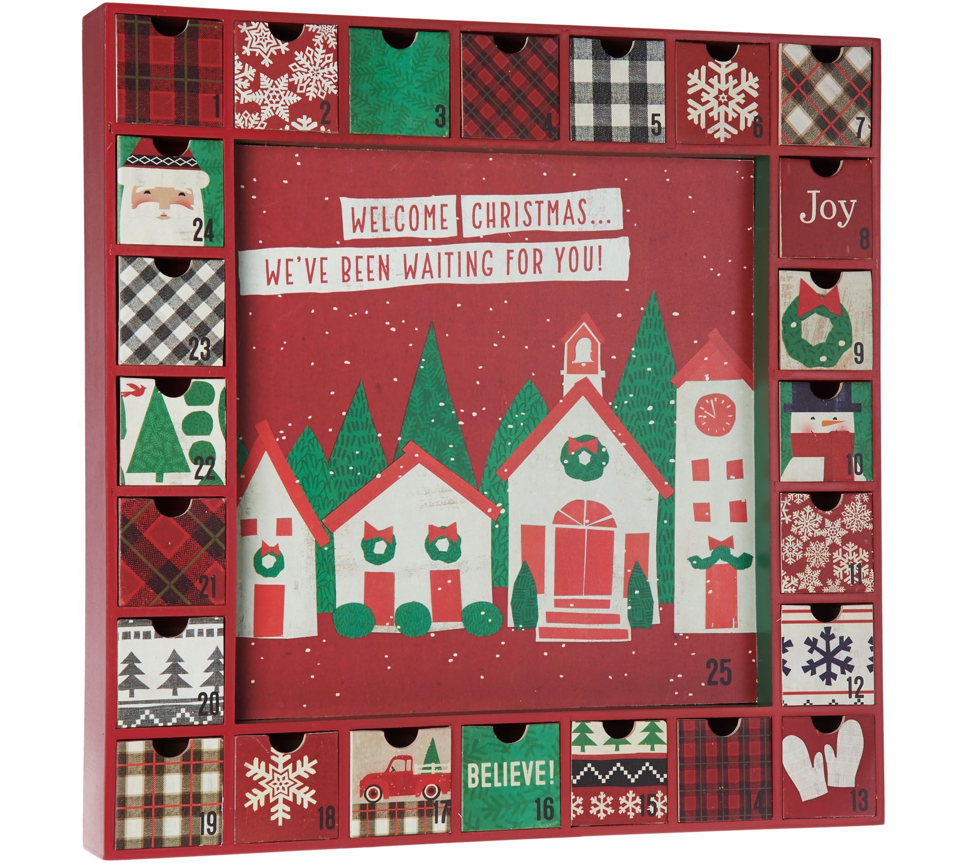 Hallmark 16 quot x16 quot Wooden Holiday Advent Calendar with Drawers Page 1