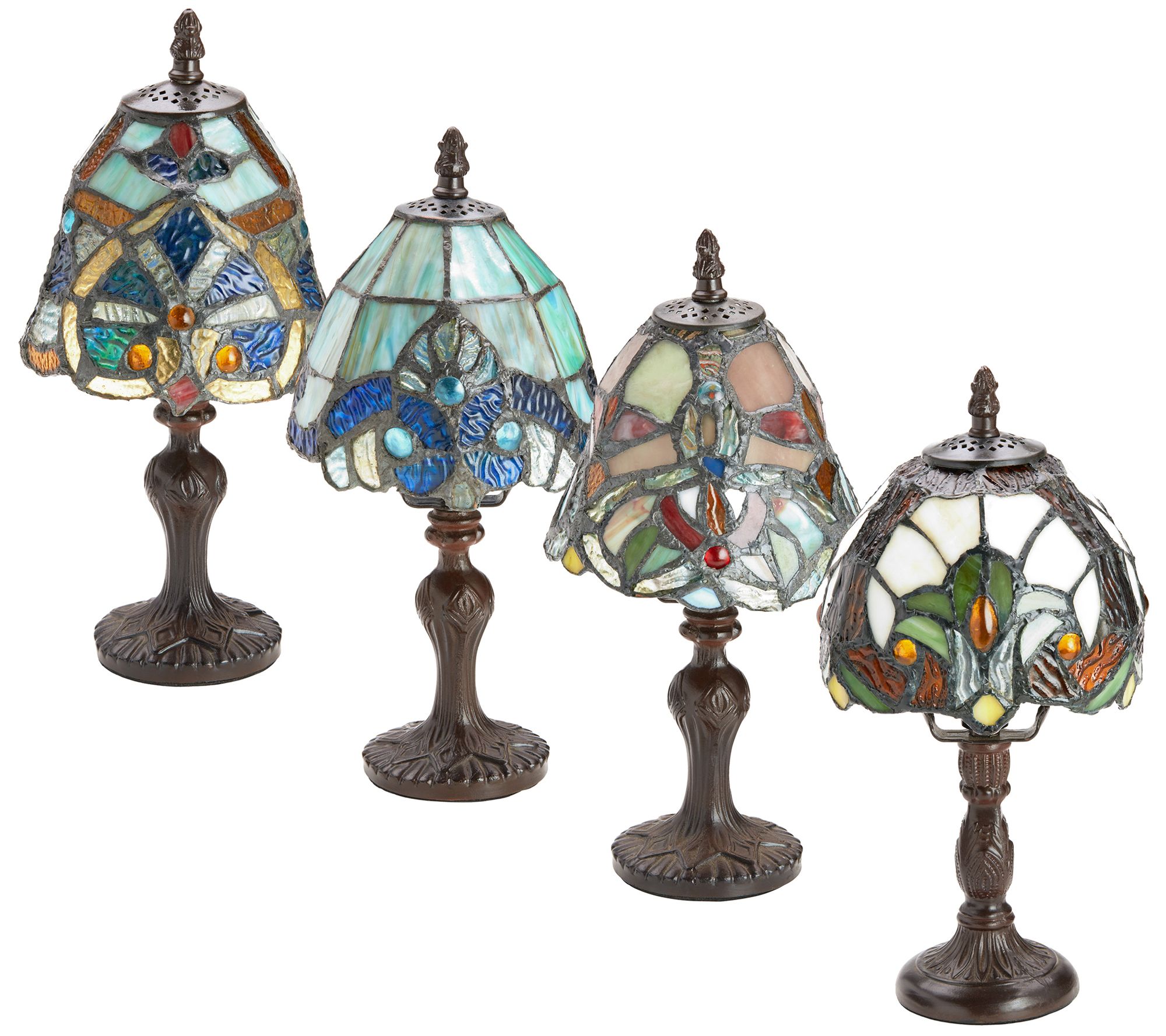 River Of Goods S 4 4 Tiffany Style Stained Glass Accent Lamps QVC