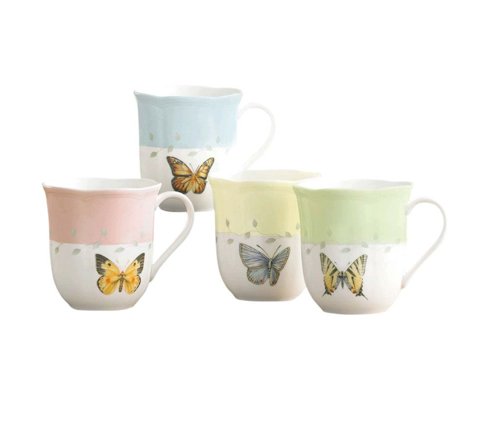 Lenox Butterfly Meadow Mugs, Set of Four - Page 1 â€” QVC.com - 