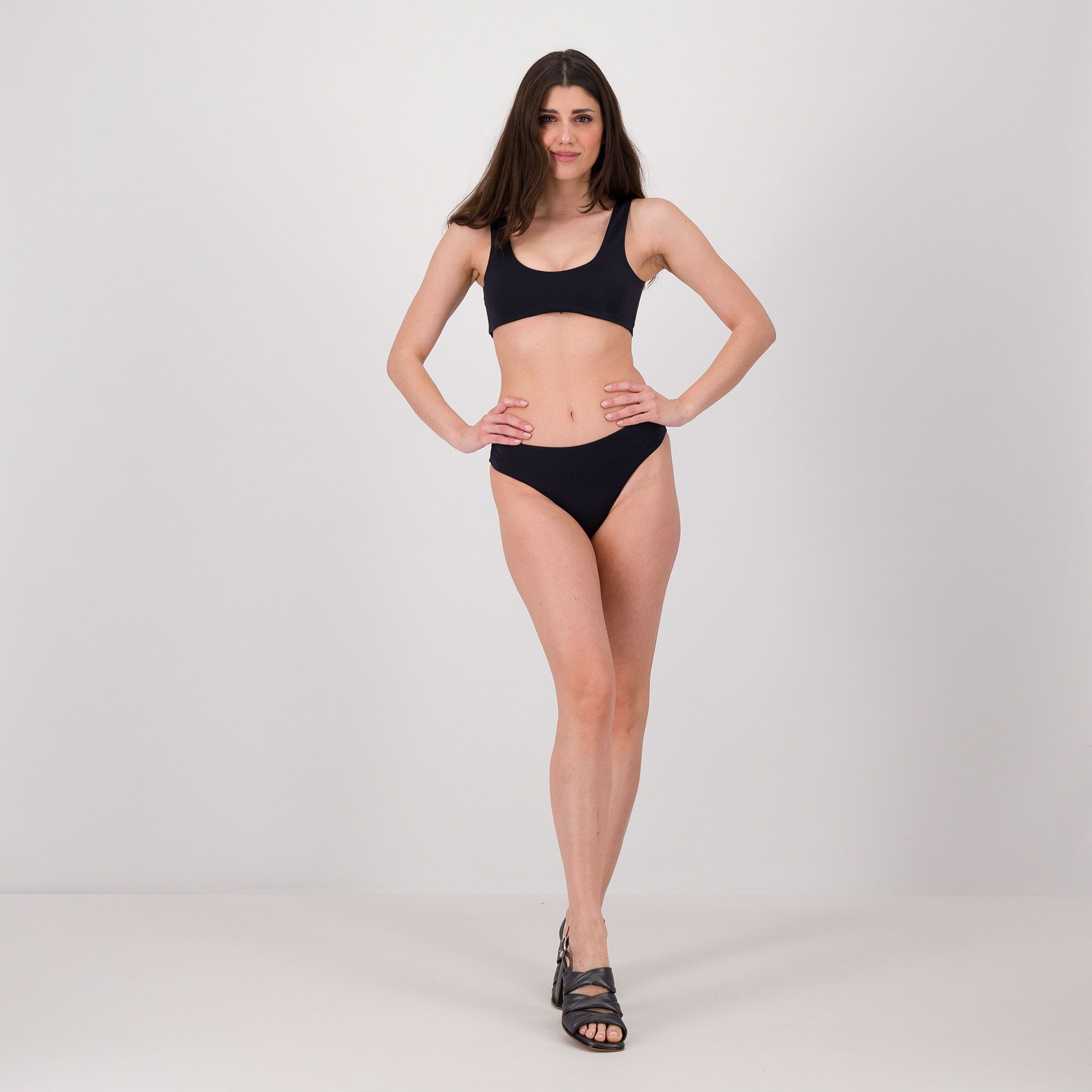 Eman Beachwear Bikini Con Top A Canotta E Slip Altro In Lycra Lucida