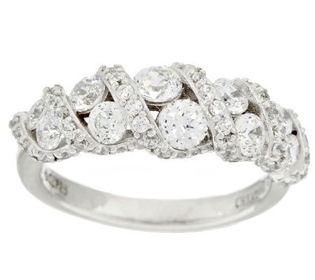 diamonique facet qvc milestone ring epiphany band