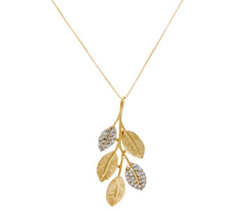 Adi Paz 1/5 cttw Diamond & 14K Gold Leaf Pendant with Chain - J346509
