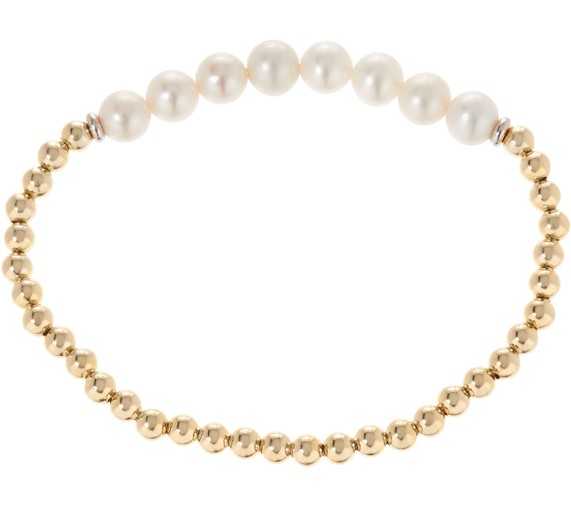 Honora Cultured Pearl & Sterling Bead Large Stretch Bracelet - J348219