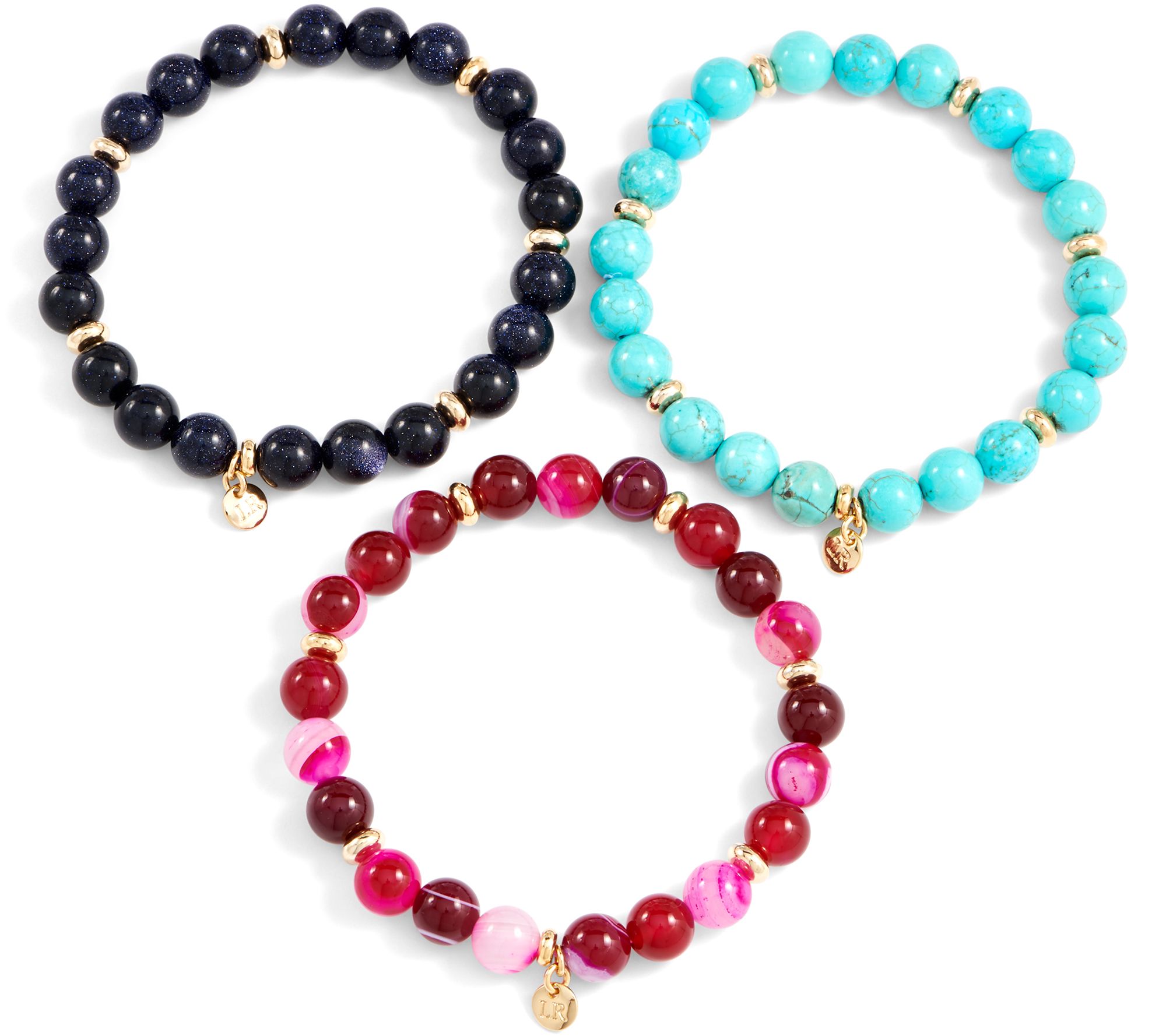 Lola Rose Fabienne Set Of 3 Beaded Stretch Bracelets QVC