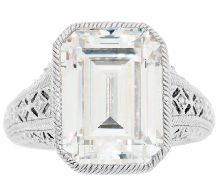 Judith Ripka Sterling 13 25 Ct Tw Diamonique Estate Ring QVC