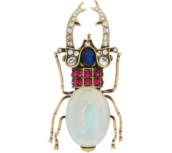Joan Rivers Private Collection Simulated Opal Beetle Brooch - J349640