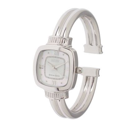 Ecclissi High Polished Sterling Hinged Bangle Watch - Page 1 — QVC.com