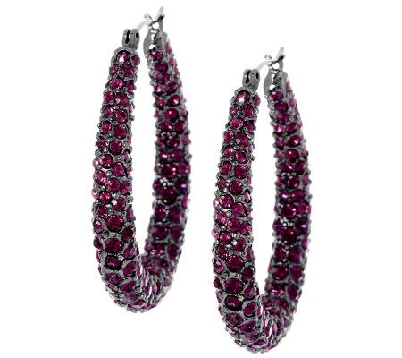 Joan Rivers Glamorous Pave' Hoop Earrings