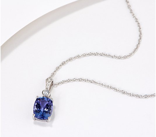 Details about   .925 Sterling silver Tanzanite Cushion cut Infinity Pendant/Earrings 