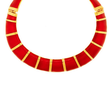 Kenneth Jay Lane's Goldtone and Enamel Collar Necklace - Page 1 — QVC.com