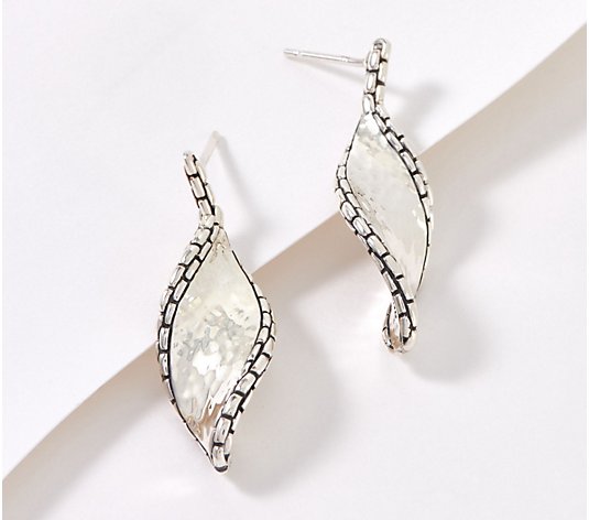 Sterling Silver Hammered Dangle Earrings New