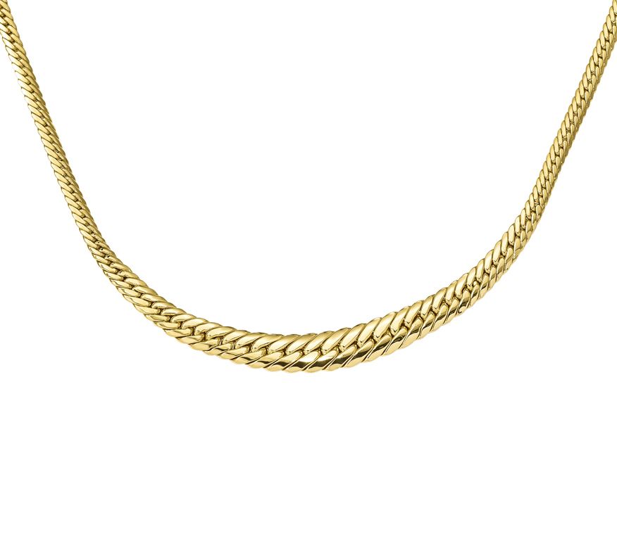 K Gold Graduated Herringbone Necklace G Qvc