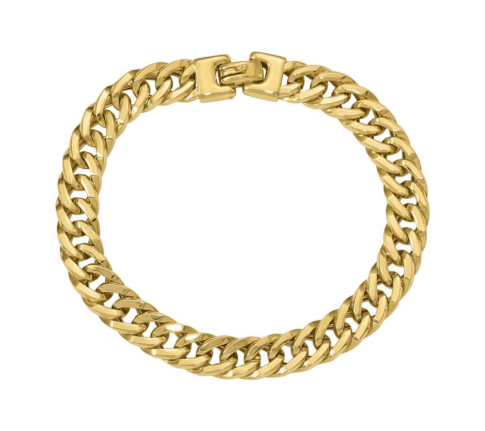 0g curb 14k bold bracelet italian link gold qvc