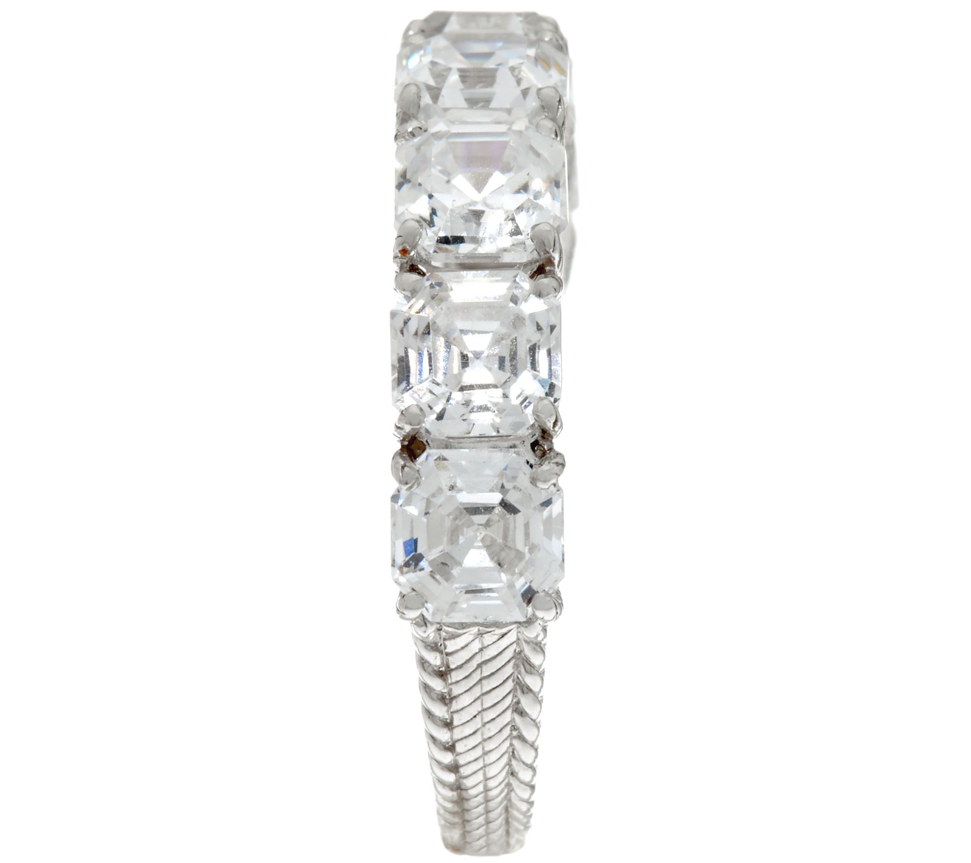 Judith Ripka Sterling 4 65 Cttw Asscher Cut Diamonique Ring QVC