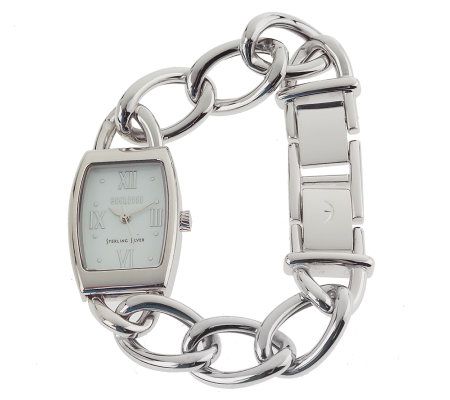 Ecclissi Sterling Chain Link Bracelet Watch - Page 1 — QVC.com