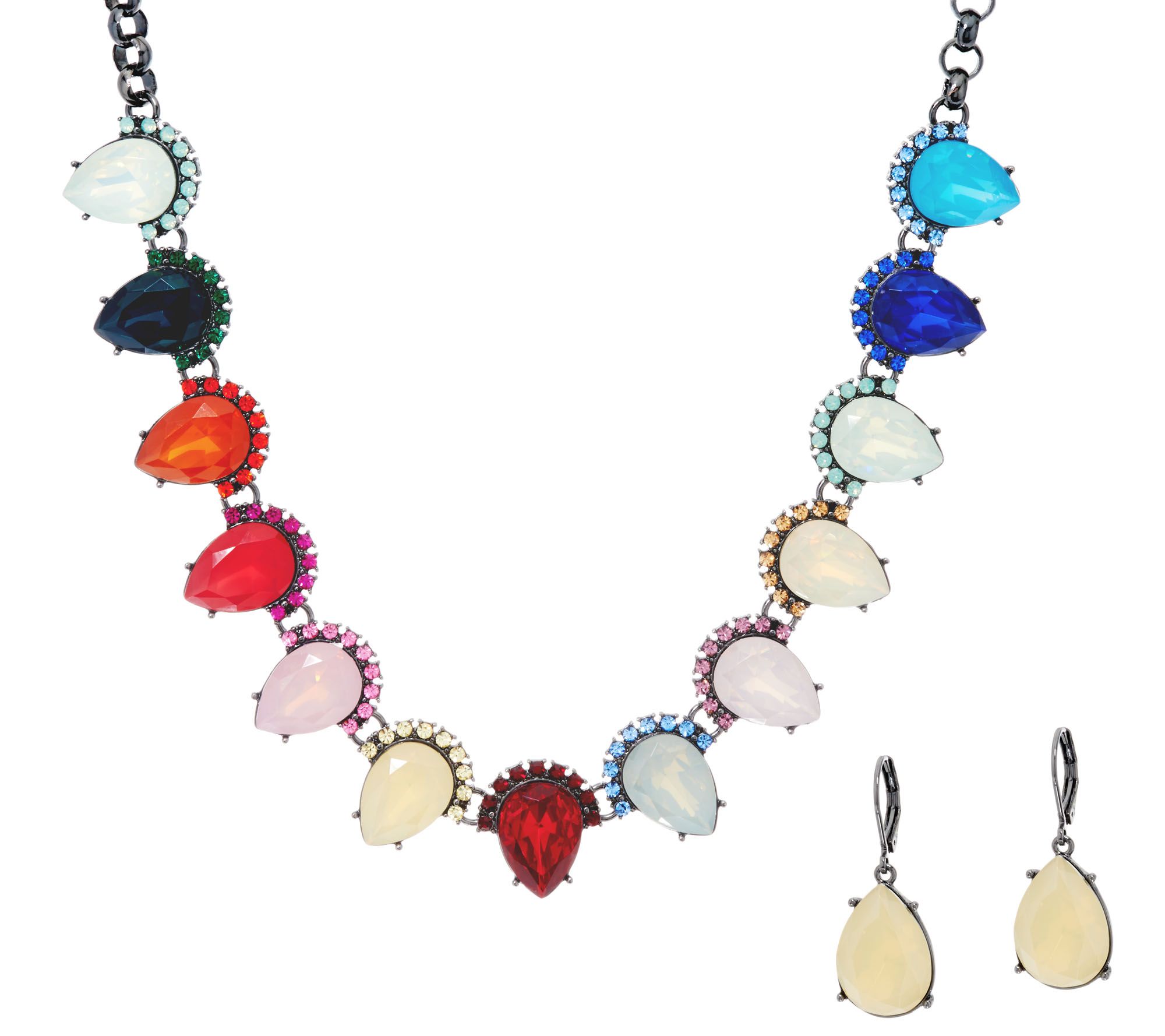 Image result for LOGO Links by Lori Goldstein Teardrop Necklace and Earring Set